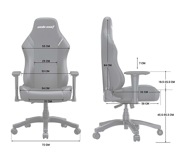 Фото - Кресло для геймеров Anda Seat Luna Size L Black/Blue PVC (AD18-44-BS-PV)