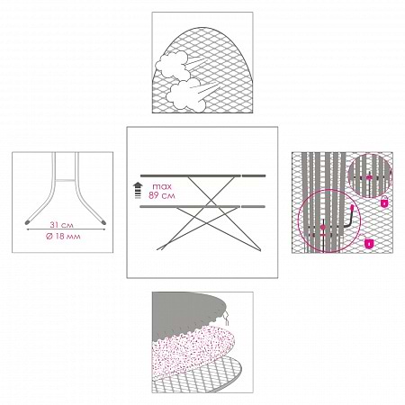 Фото - Уцінка - Прасувальна дошка Eurogold JOHNNY 110х30см, 18030L #