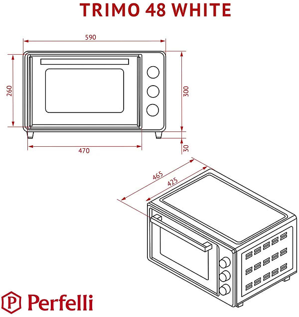 Фото - Уценка - Печь электрическая Perfelli TRIMO 48 WHITE
