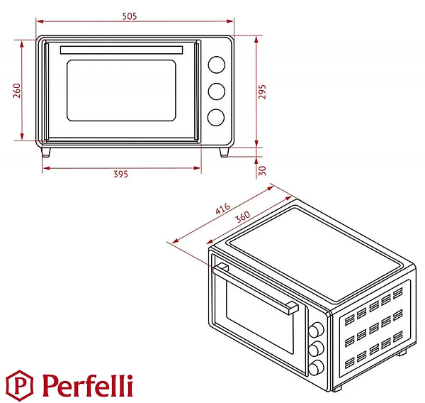 Фото - Печь электрическая Perfelli TRIMO 37 BLACK