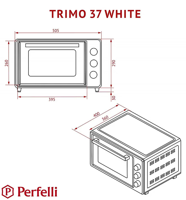 Фото - Печь электрическая Perfelli TRIMO 37 WHITE