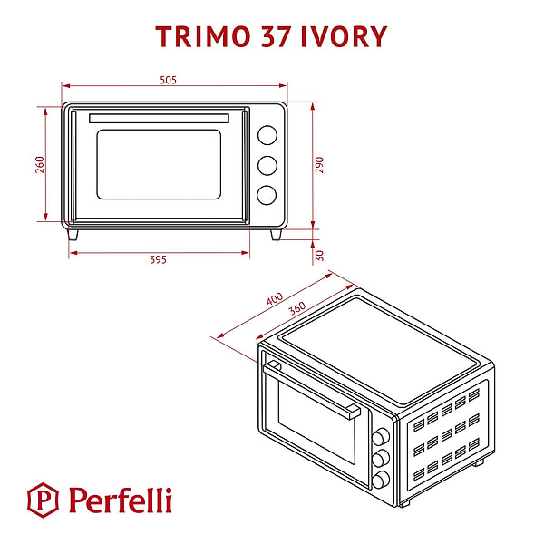 Фото - Печь электрическая Perfelli TRIMO 37 IVORY