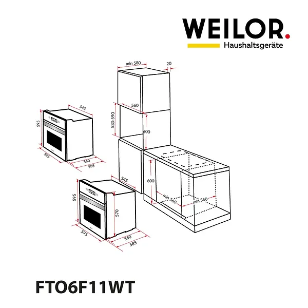 Фото - Духова шафа електрична Weilor FTO6F11WT