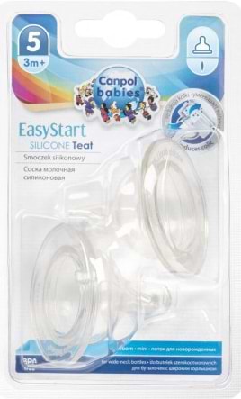 Фото - Средний поток соска детская силиконовая Canpol babies переменный поток EASYSTART 2 шт (21/734)