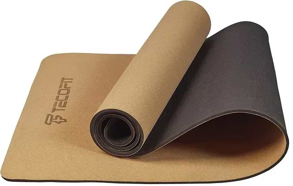 Фото - Килимок для йоги та фітнесу TECOFIT Cork TPE Yoga Mat 184 x 61 x 0.6 см Коричневий (TOP18044115)