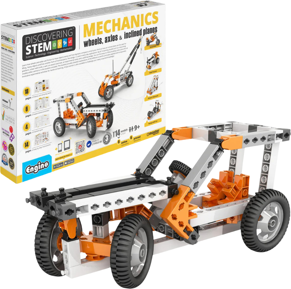 Пластиковый конструктор Engino Stem Механика: Колеса, оси и наклонные плоскости (STEM02)