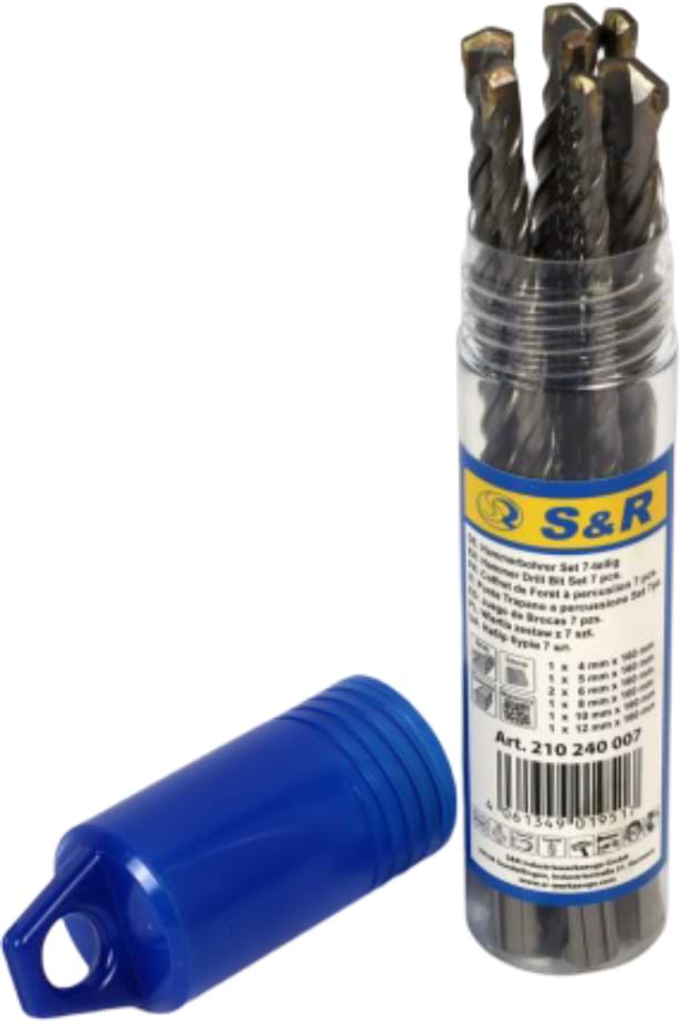 Набір бурів S&R SDS-Plus 7 шт. (210240007)