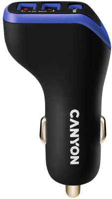 Фото - Автомобільний зарядний пристрій Canyon Universal 3xUSB (CNE-CCA08PU)