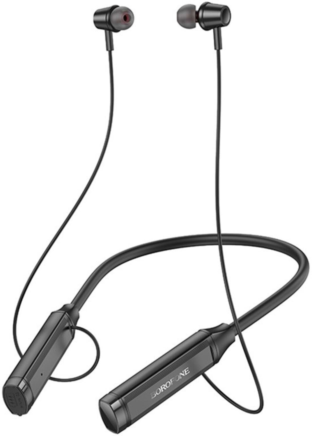 Навушники вкладиші бездротові BOROFONE BE66 Motor neck-mounted Black (6941991109140) - Фото 1
