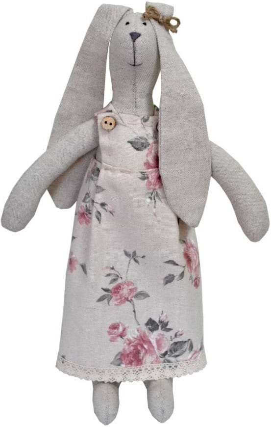 Украшение пасхальное Прованс Интерьерная игрушка зайка в платье Bella Розы 32х15 см (014749)