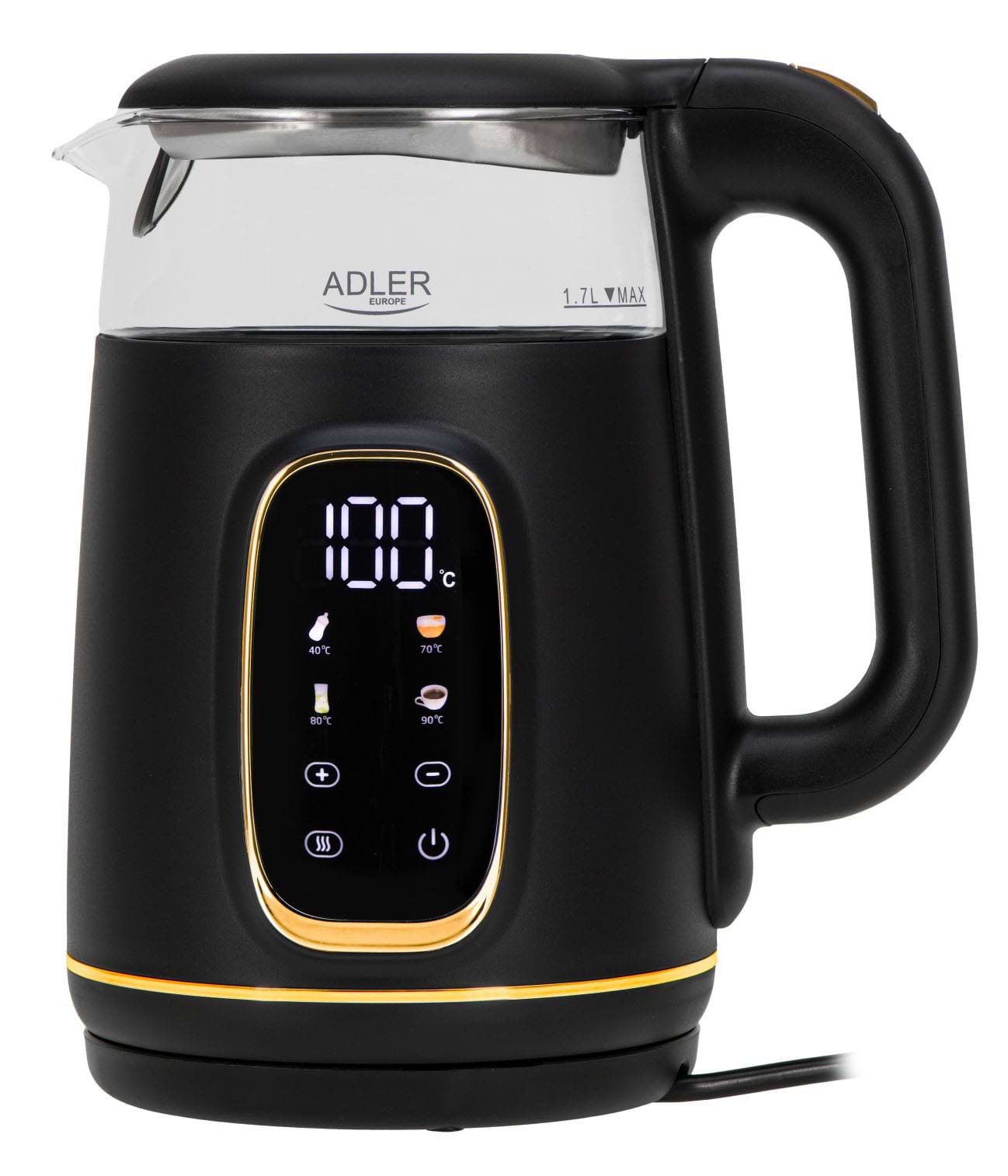 Электрический чайник Adler AD 1305 Black Gold - Фото 1