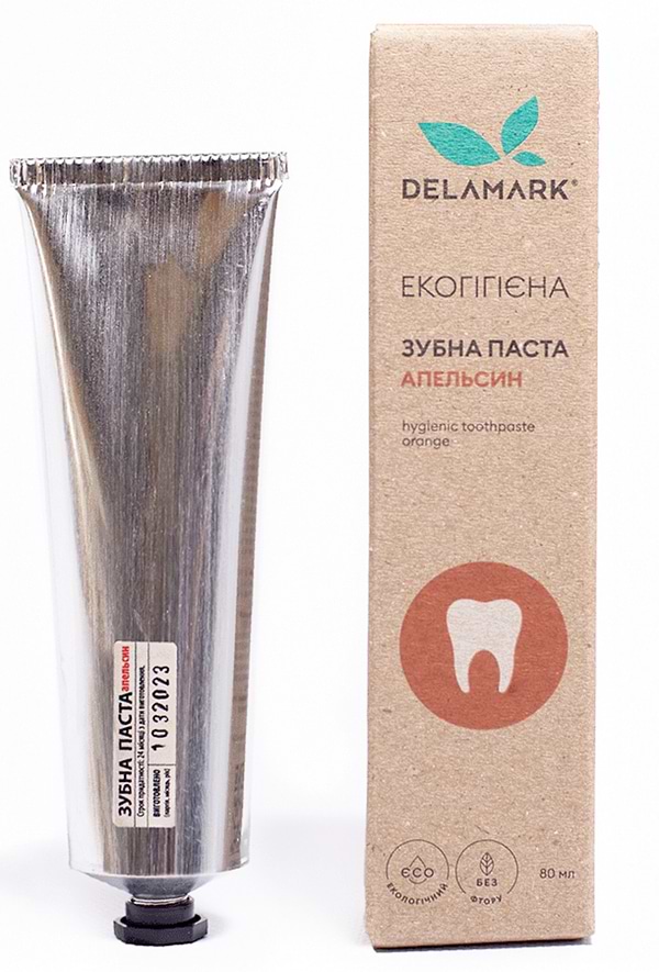 Фото - Зубная паста DeLaMark с ароматом сладкого апельсина 80 мл (4820152331991)