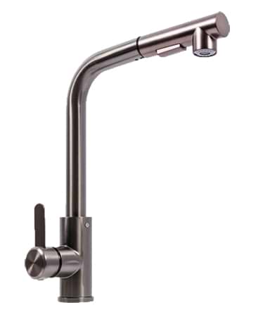 Смеситель кухонный Platinum FC-3 с выдвижной воронкой (PVD черный)