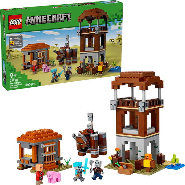 Фото - Конструктор LEGO Minecraft Аванпост разбойников и опустошитель (21278)