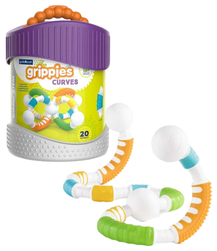 Магнітний конструктор Guidecraft Grippies Curves, 20 деталей (G8319)