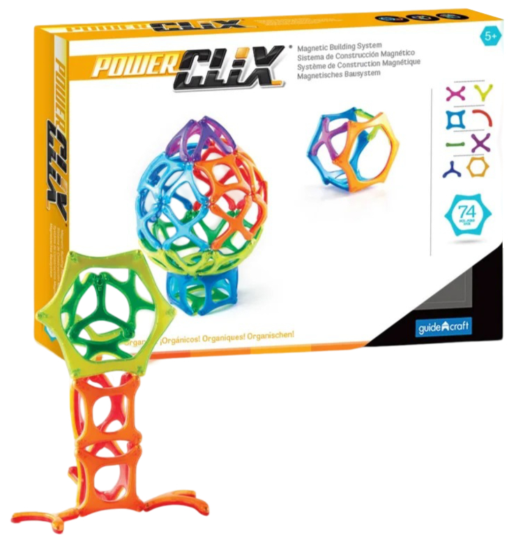 Магнітний конструктор Guidecraft PowerClix Organics, 74 деталі (G9432)