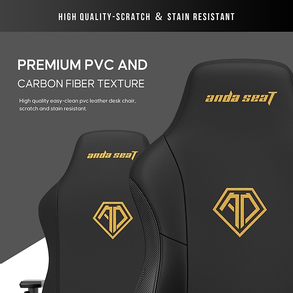 Фото - Крісло для геймерів Anda Seat Phantom 3 Size L Black & Gold (AD18Y-06-B-PVC)