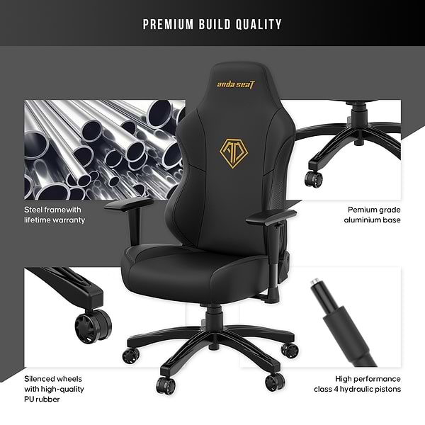 Фото - Крісло для геймерів Anda Seat Phantom 3 Size L Black & Gold (AD18Y-06-B-PVC)
