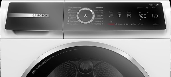 Фото - Комплект техники Bosch Стиральная машина с фронтальной загрузкой + Сушильная машина + Комплект креплений для установки в колонну Bosch WGB24401UA + WQB245B0UA + WTZ27500