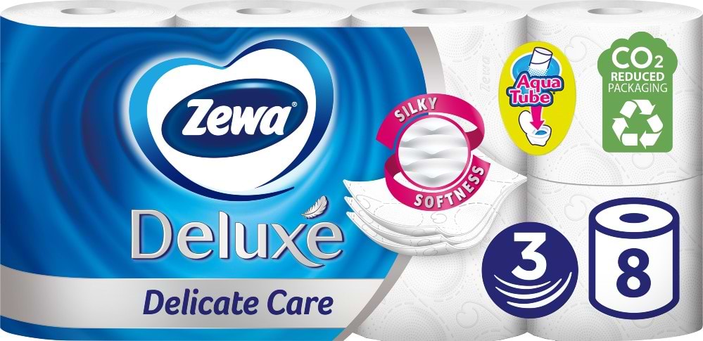 Туалетний папір Zewa Deluxe Delicate Care 8 рулони 3 шари Білий (7322541171739)