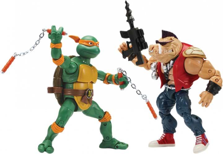 Колекційні фігурки набір TMNT Мікеланджело проти Бібопа (34 точки артикуляції, 15 cm) (81277) - Фото 1