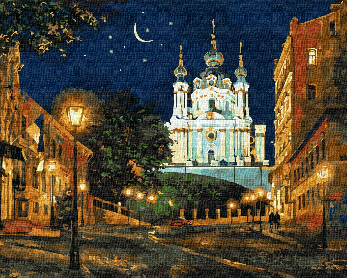 Картина по номерам Ideyka "Вечерний Киев" 40х50см (KHO2160) - Фото 1
