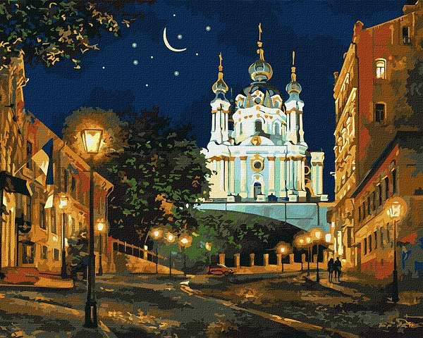 Фото - Картина за номерами Ideyka "Вечірній Київ" 40х50см (KHO2160)