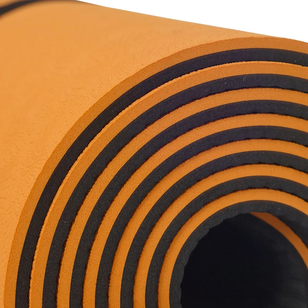 Фото - Коврик для йоги и фитнеса TECOFIT Dual Color TPE Mat 183х61х0.6 см Orange/Black (TOP18013825/4)