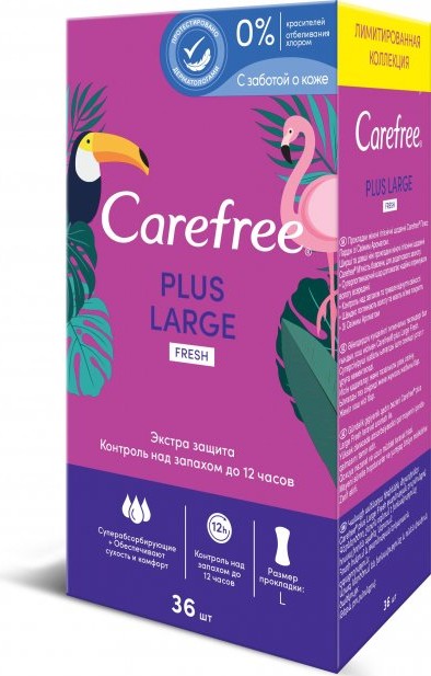Фото - Прокладки гігієнічні Carefree Plus Large Fresh 36 шт. (3574661604770)