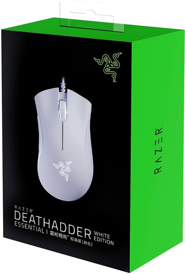 Фото - Миша дротова ігрова Razer Death Adder Essential White (RZ01-03850200-R3M1)