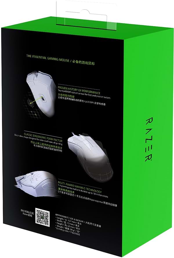 Фото - Миша дротова ігрова Razer Death Adder Essential White (RZ01-03850200-R3M1)
