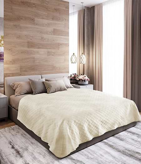 Покрывало двуспальное ТЕП Velour 240х260 см Бежевый/Ромб прямой (4-00518_21693)