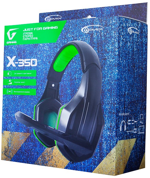 Фото - Гарнитура проводная Gemix X350 Black/Green