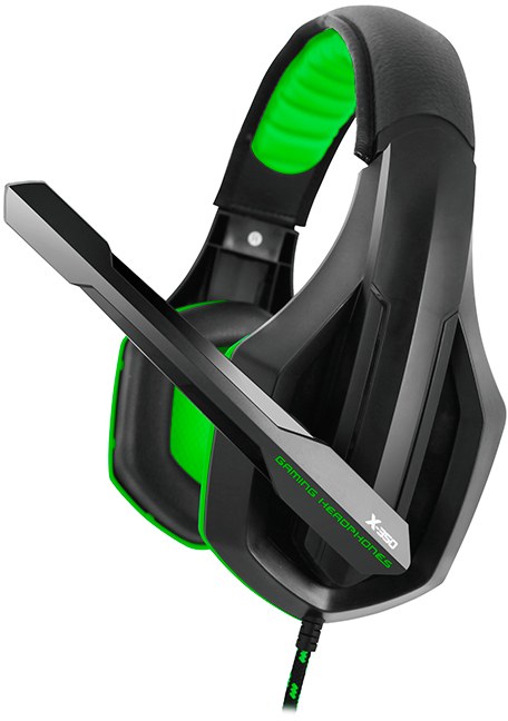 Гарнитура проводная Gemix X350 Black/Green - Фото 1