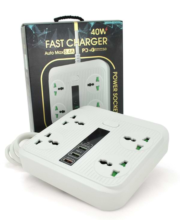 Фото - Мережевий фільтр Voltronic TB-Т18 4р+2 USB+PD 2m (21816)