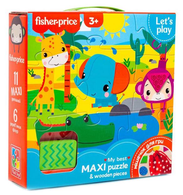 Пазли (3-4 роки) Vladi Toys Fisher-Price, MAXI та сортер, укр (VT1100-01)
