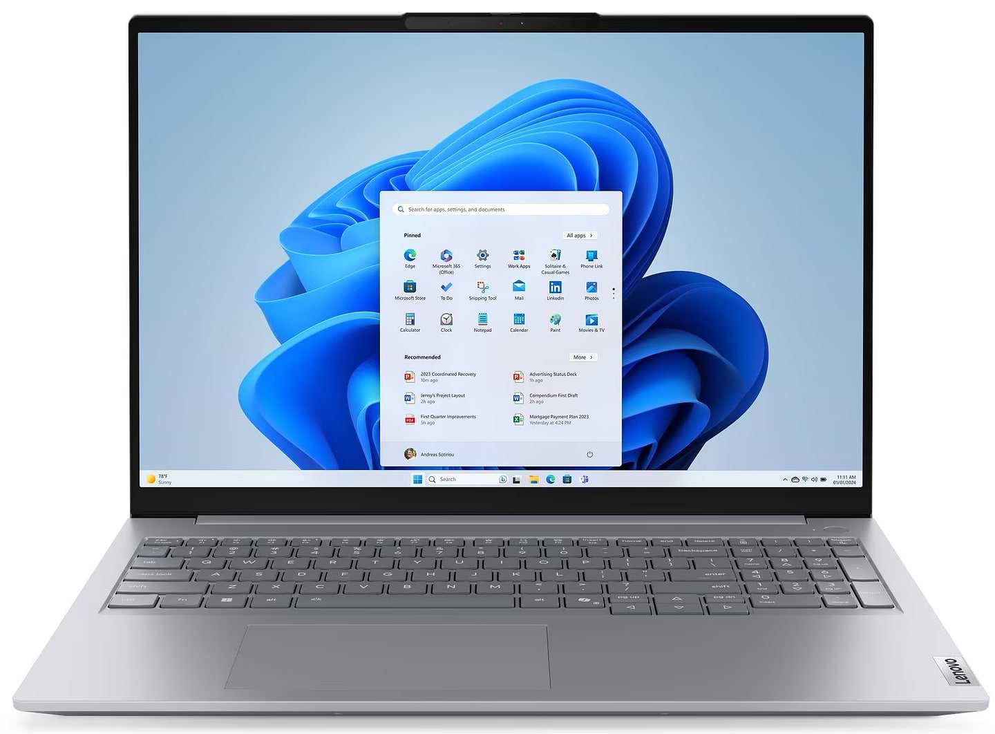 Ноутбук Lenovo ThinkBook 16 G8 IRL (21SH00K5RA) Arctic Grey - Фото 1