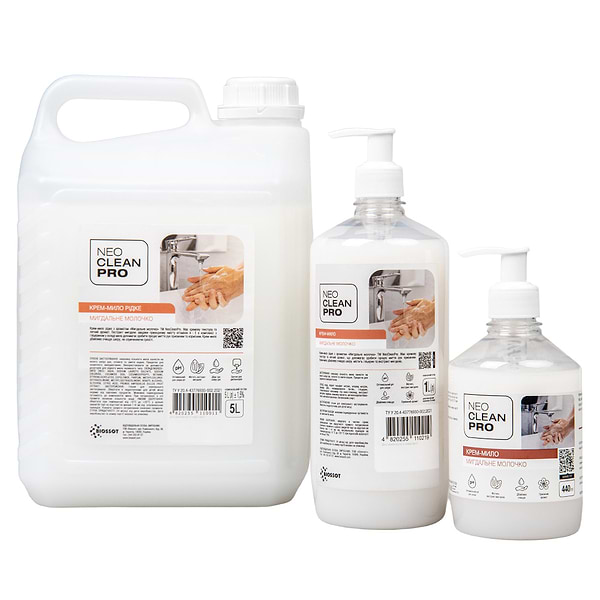 Фото - Рідке мило для рук NeoCleanPro Мигдальне молочко 1 л (NCP0101010D)