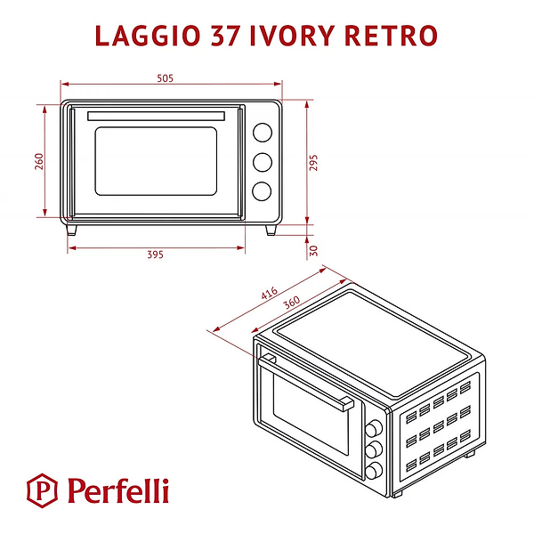 Фото - Печь электрическая Perfelli LAGGIO 37 IVORY RETRO