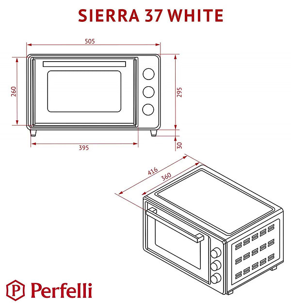 Фото - Піч електрична Perfelli SIERRA 37 WHITE