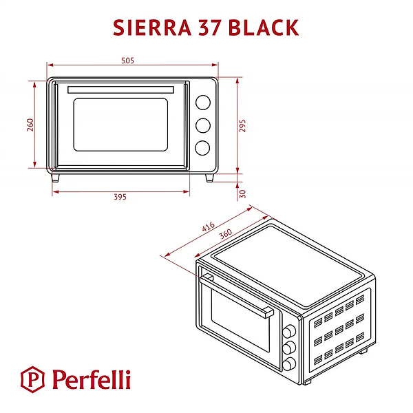 Фото - Печь электрическая Perfelli SIERRA 37 BLACK