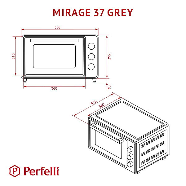 Фото - Печь электрическая Perfelli MIRAGE 37 GREY