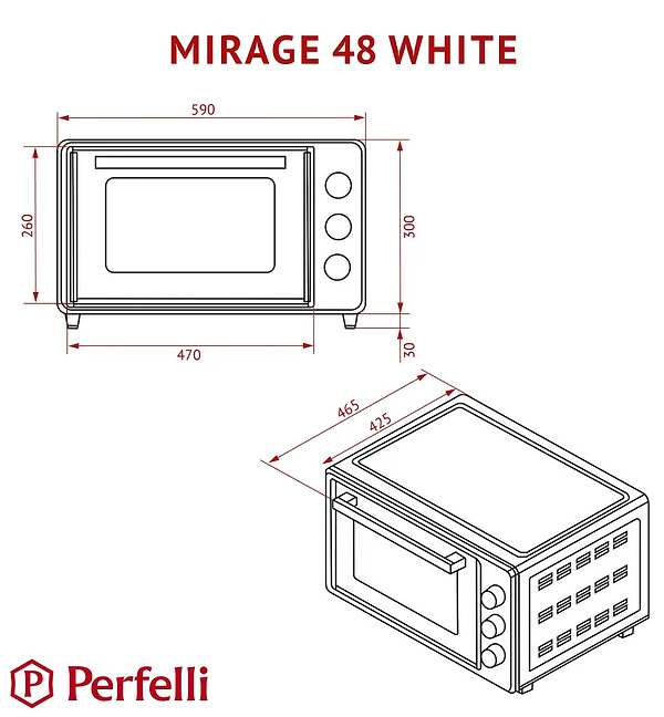 Фото - Печь электрическая Perfelli MIRAGE 48 WHITE
