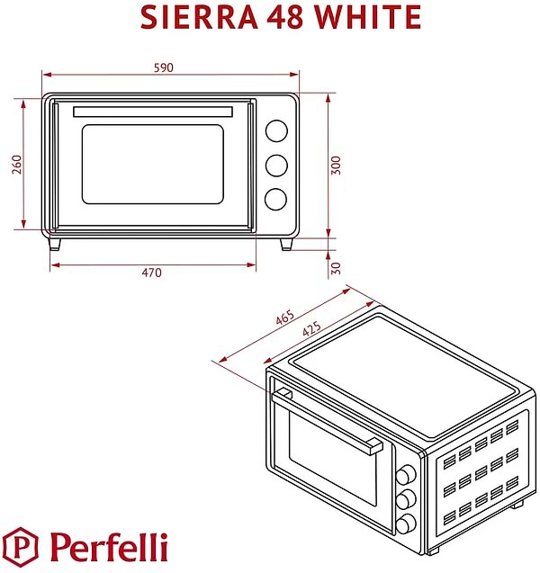 Фото - Піч електрична Perfelli SIERRA 48 WHITE