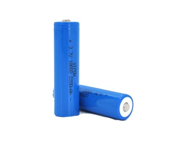 Акумулятор тип 18650 Vipow 18650 Li-Ion ICR18650 TipTop, 2200mAh, 3.7V, Blue (ICR18650-2200mAhTT) - Фото 1