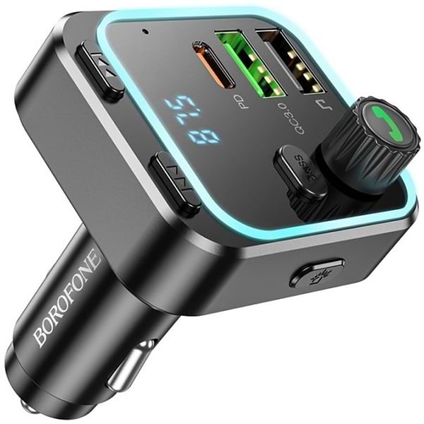 Фото - FM модулятор BOROFONE BC53 Highway PD20W+QC3.0 car BT FM transmitter 18W Black (6941991108457)