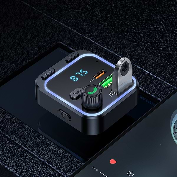 Фото - FM модулятор BOROFONE BC53 Highway PD20W+QC3.0 car BT FM transmitter 18W Black (6941991108457)