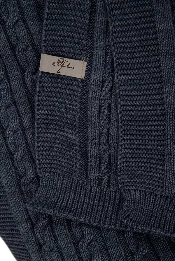 Фото - Плед євро коси SOFT синій меланж 220х240 см (013910)