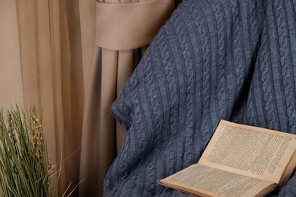 Фото - Плед євро коси SOFT синій меланж 220х240 см (013910)