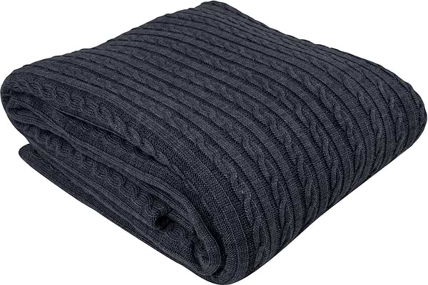 Фото - Плед євро коси SOFT синій меланж 220х240 см (013910)